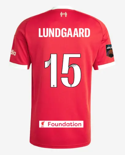 Liverpool Football Kits Shop - LFC adidas Mens 25/26 Home Jersey – 15 – Sofie Lundgaard – LFC Foundation Patch Official Liverpool Third Kits & Football Shirts