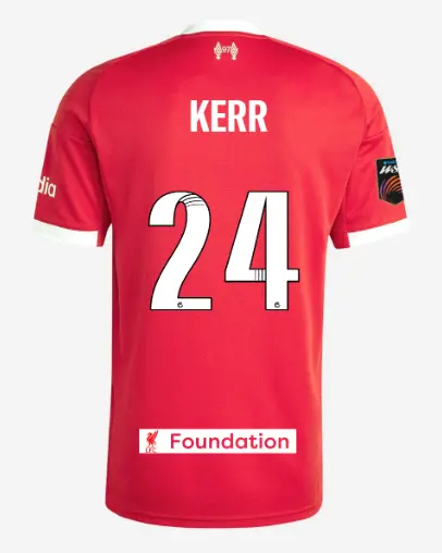 Liverpool Football Kits Shop - LFC adidas Mens 25/26 Home Jersey – 24 – Sam Kerr – LFC Foundation Patch Official Liverpool Third Kits & Football Shirts