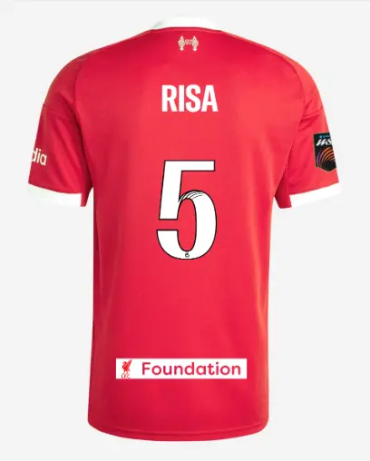 Liverpool Football Kits Shop - LFC adidas Mens 25/26 Home Jersey – 5 – Risa Shimizu – LFC Foundation Patch Official Liverpool Third Kits & Football Shirts