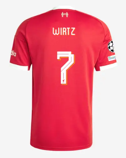 Liverpool Football Kits Shop - LFC adidas Mens 25/26 Home Jersey – 7 – Florian Wirtz – UEFA Champions League Official Liverpool Third Kits & Football Shirts