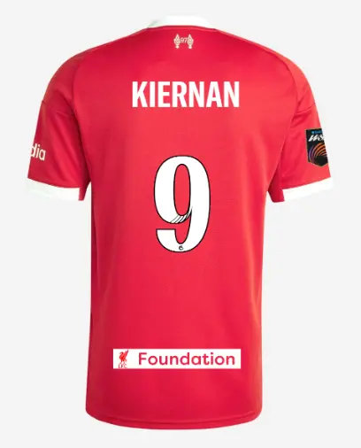 Liverpool Football Kits Shop - LFC adidas Mens 25/26 Home Jersey – 9 – Leanne Kiernan – LFC Foundation Patch Official Liverpool Third Kits & Football Shirts