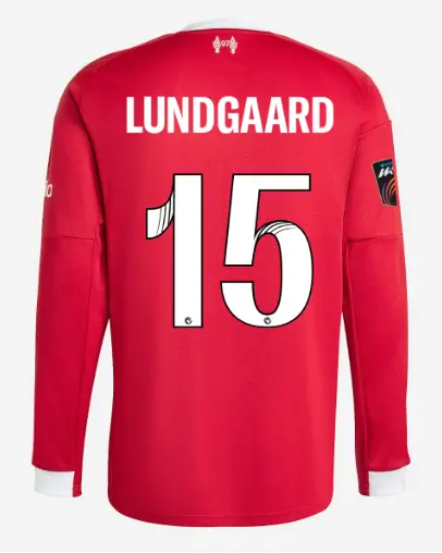 Liverpool Football Kits Shop - LFC adidas Mens 25/26 Home Long Sleeve Jersey – 15 – Sofie Lundgaard – Womens Super League Official Liverpool Third Kits & Football Shirts