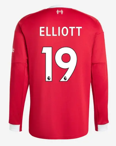 Liverpool Football Kits Shop - LFC adidas Mens 25/26 Home Long Sleeve Jersey – 19 – Harvey Elliott Official Liverpool Third Kits & Football Shirts