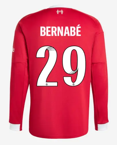 Liverpool Football Kits Shop - LFC adidas Mens 25/26 Home Long Sleeve Jersey – 29 – Alejandra Bernabe Official Liverpool Third Kits & Football Shirts