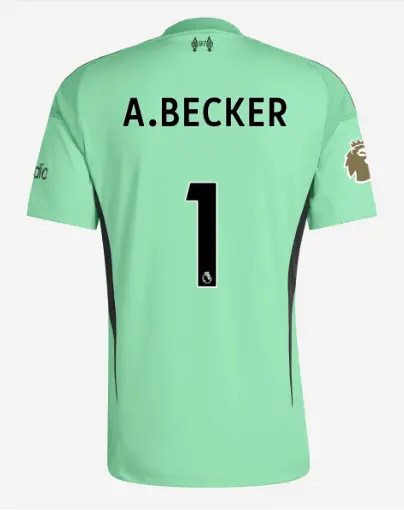 Liverpool Football Kits Shop - LFC adidas Mens 25/26 Home Short Sleeve Goalkeeper Jersey – 1 – Alisson Becker Official Liverpool Third Kits & Football Shirts