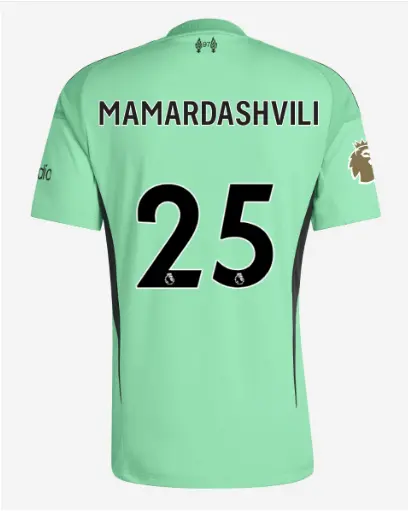 Liverpool Football Kits Shop - LFC adidas Mens 25/26 Home Short Sleeve Goalkeeper Jersey – 25 – Giorgi Mamardashvili Official Liverpool Third Kits & Football Shirts
