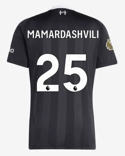 Liverpool Football Kits Shop - LFC adidas Mens 25/26 Third Short Sleeve Goalkeeper Jersey – 25 – Giorgi Mamardashvili – Premier League Official Liverpool Third Kits & Football Shirts