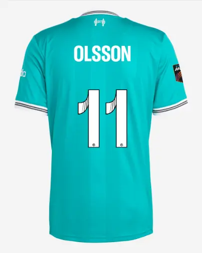 Liverpool Football Kits Shop - LFC adidas Mens 25/26 Third Short Sleeve Jersey – 11 – Beata Olsson – Womens Super League Official Liverpool Third Kits & Football Shirts