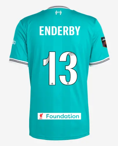 Liverpool Football Kits Shop - LFC adidas Mens 25/26 Third Short Sleeve Jersey – 13 – Mia Enderby – LFC Foundation Patch Official Liverpool Third Kits & Football Shirts