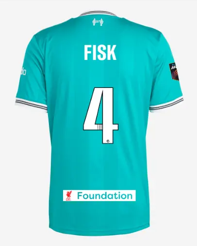 Liverpool Football Kits Shop - LFC adidas Mens 25/26 Third Short Sleeve Jersey – 4 – Grace Fisk – LFC Foundation Patch Official Liverpool Third Kits & Football Shirts