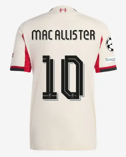 Liverpool Football Kits Shop - LFC adidas Womens 25/26 Authentic Away Jersey – 10 – Alexis Mac Allister – UEFA Champions League Official Liverpool Third Kits & Football Shirts