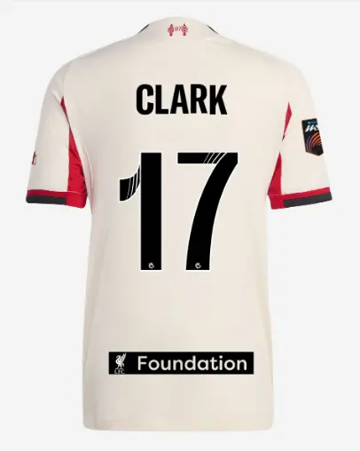 Liverpool Football Kits Shop - LFC adidas Womens 25/26 Authentic Away Jersey – 17 – Jenna Clark – LFC Foundation Patch Official Liverpool Third Kits & Football Shirts