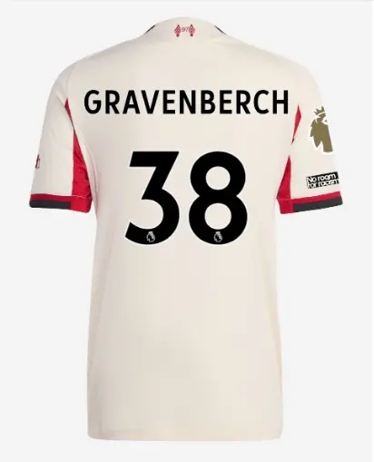 Liverpool Football Kits Shop - LFC adidas Womens 25/26 Authentic Away Jersey – 38 – Ryan Gravenberch – Premier League Official Liverpool Third Kits & Football Shirts