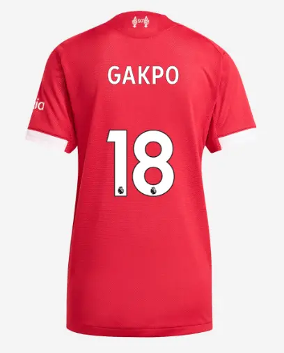 Liverpool Football Kits Shop - LFC adidas Womens 25/26 Authentic Home Jersey – 18 – Cody Gakpo Official Liverpool Third Kits & Football Shirts