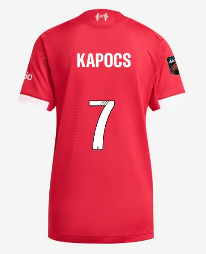 Liverpool Football Kits Shop - LFC adidas Womens 25/26 Authentic Home Jersey – 7 – Cornelia Kapocs – Womens Super League Official Liverpool Third Kits & Football Shirts