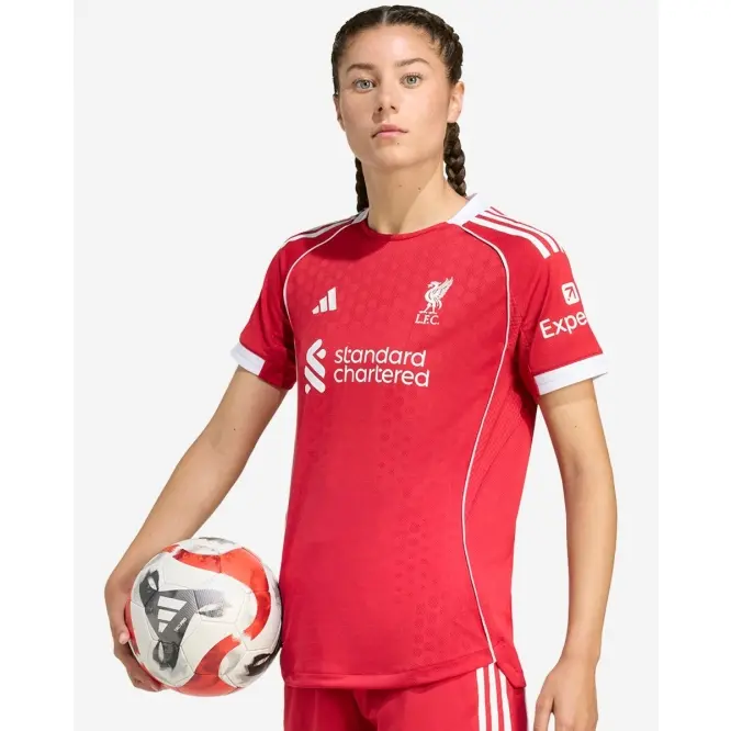 Liverpool Football Kits Shop - LFC adidas Womens 25/26 Authentic Home Jersey With Custom Printing Official Liverpool Third Kits & Football Shirts
