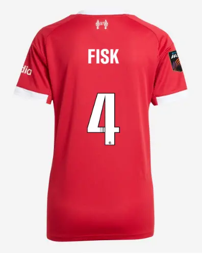 Liverpool Football Kits Shop - LFC adidas Womens 25/26 Home Jersey – 4 – Grace Fisk – Womens Super League Official Liverpool Third Kits & Football Shirts