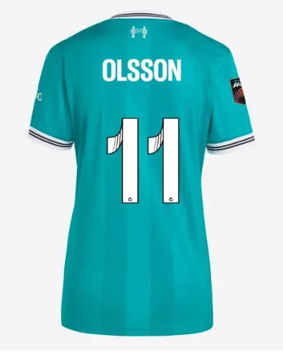 Liverpool Football Kits Shop - LFC adidas Womens 25/26 Third Short Sleeve Jersey – 11 – Beata Olsson – Womens Super League Official Liverpool Third Kits & Football Shirts