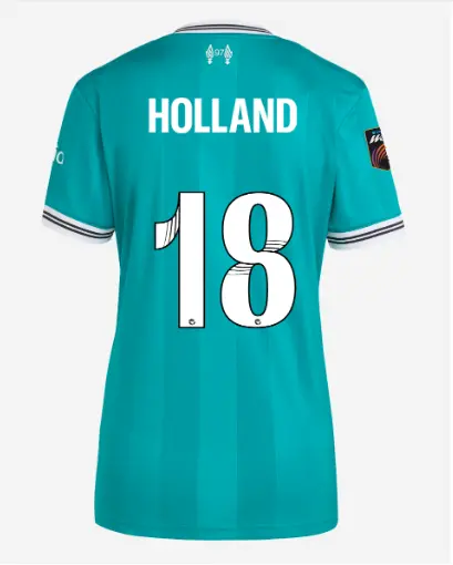 Liverpool Football Kits Shop - LFC adidas Womens 25/26 Third Short Sleeve Jersey – 18 – Ceri Holland – Womens Super League Official Liverpool Third Kits & Football Shirts
