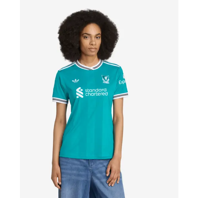 Liverpool Football Kits Shop - LFC adidas Womens 25/26 Third Short Sleeve Jersey With Custom Printing Official Liverpool Third Kits & Football Shirts