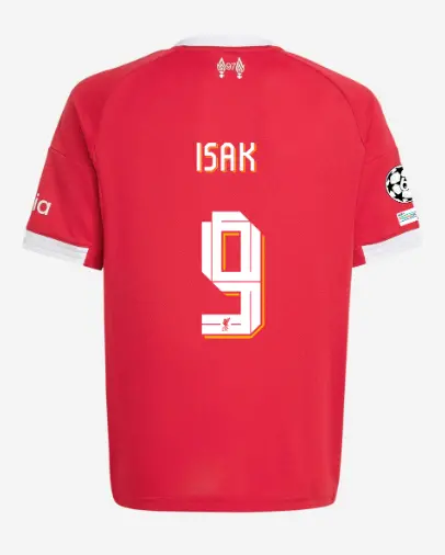 Liverpool Football Kits Shop - LFC adidas Youth 25/26 Home Jersey – 9 – Alexander Isak – UEFA Champions League Official Liverpool Third Kits & Football Shirts