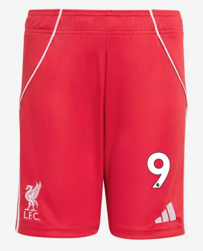 Liverpool Football Kits Shop - LFC adidas Youth 25/26 Home Shorts – 9 – Darwin Nunez Official Liverpool Third Kits & Football Shirts