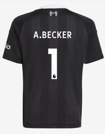 Liverpool Football Kits Shop - LFC adidas Youth 25/26 Third Short Sleeve Goalkeeper Jersey – 1 – Alisson Becker Official Liverpool Third Kits & Football Shirts