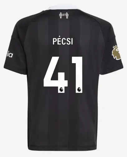 Liverpool Football Kits Shop - LFC adidas Youth 25/26 Third Short Sleeve Goalkeeper Jersey – 41 – Armin Pecsi – Premier League Official Liverpool Third Kits & Football Shirts