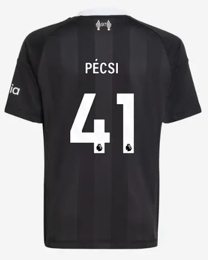 Liverpool Football Kits Shop - LFC adidas Youth 25/26 Third Short Sleeve Goalkeeper Jersey – 41 – Armin Pecsi Official Liverpool Third Kits & Football Shirts