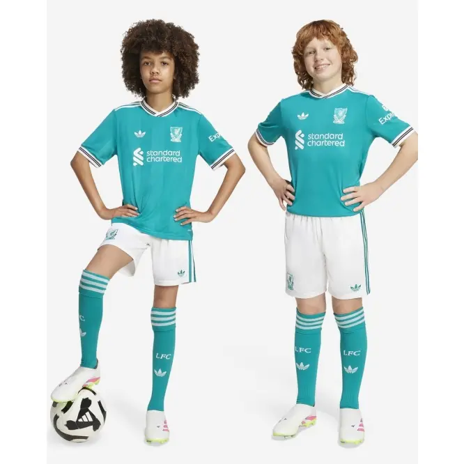 Liverpool Football Kits Shop - LFC adidas Youth 25/26 Third Shorts With Custom Printing Official Liverpool Third Kits & Football Shirts