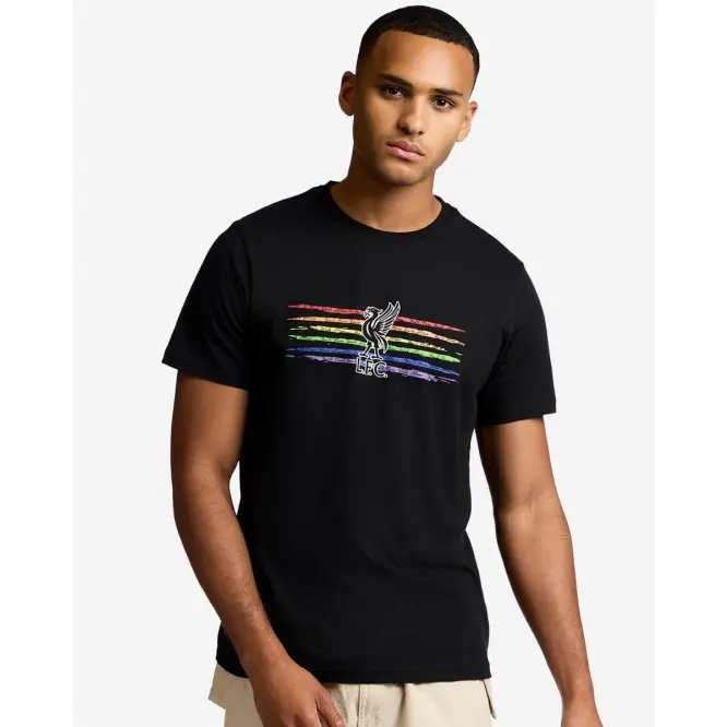 Liverpool Football Kits Shop - LFC Adult Liverbird Pride Tee Black Official Liverpool Third Kits & Football Shirts