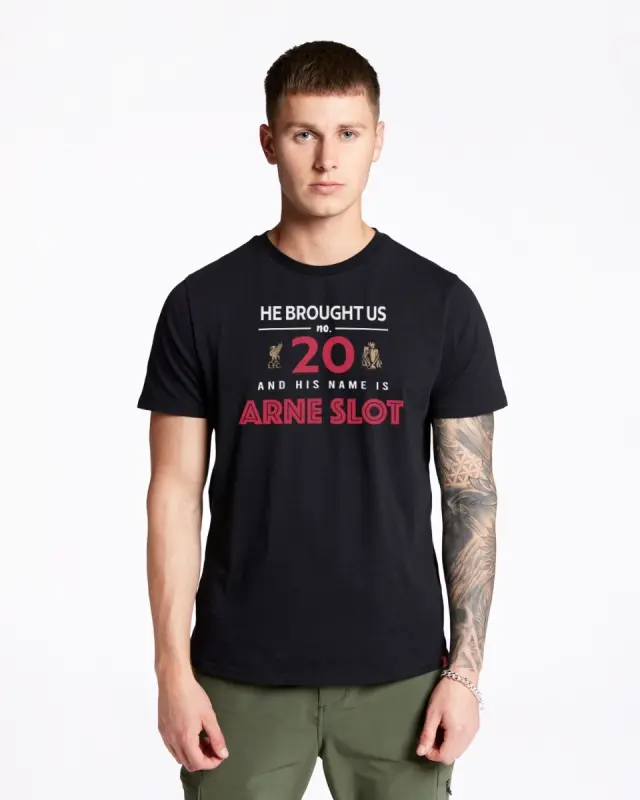 Liverpool Football Kits Shop - LFC Adults Arne Slot Graphic Tee Black Official Liverpool Third Kits & Football Shirts