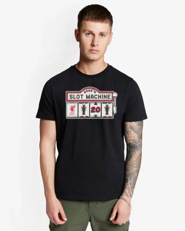 Liverpool Football Kits Shop - LFC Adults Slot Machine Tee Black Official Liverpool Third Kits & Football Shirts