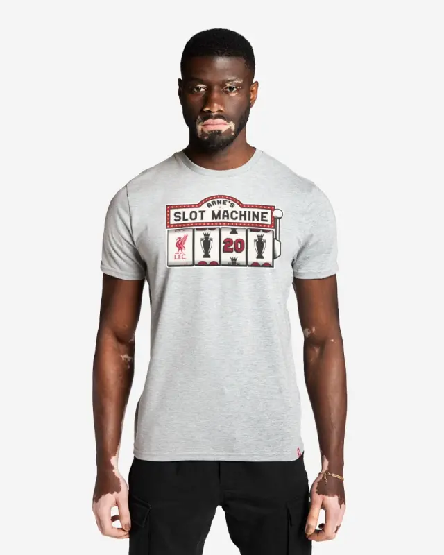 Liverpool Football Kits Shop - LFC Adults Slot Machine Tee Grey Marl Official Liverpool Third Kits & Football Shirts