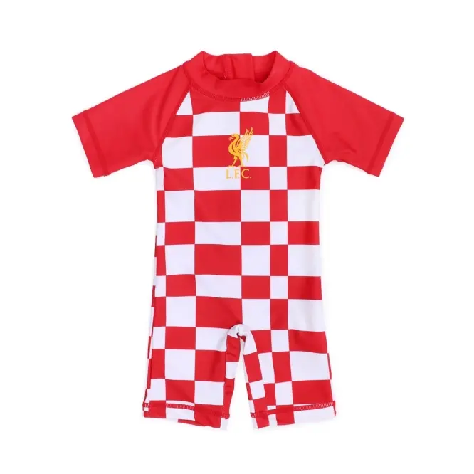 Liverpool Football Kits Shop - LFC Baby Check Swim Suit Red Official Liverpool Third Kits & Football Shirts