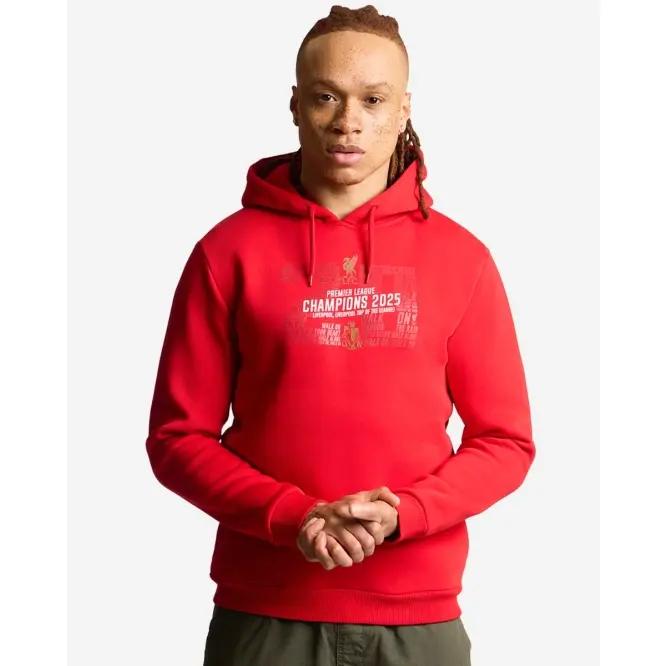 Liverpool Football Kits Shop - LFC EPL Champions 24/25 Adults Hoodie Red Official Liverpool Third Kits & Football Shirts