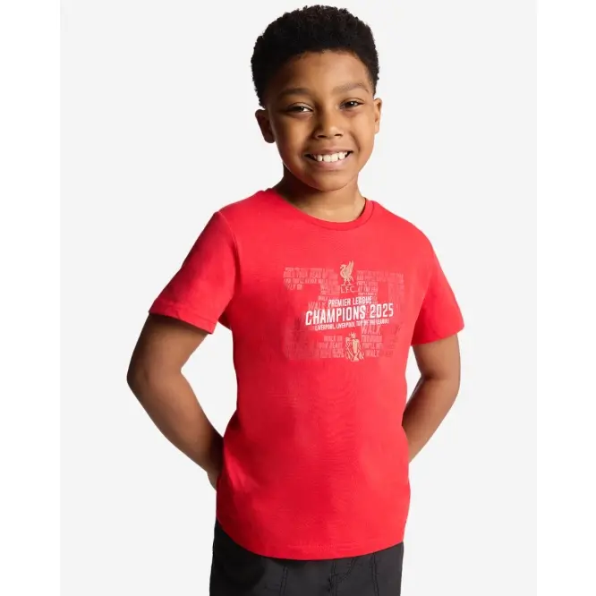Liverpool Football Kits Shop - LFC EPL Champions 24/25 Juniors Tee Red Official Liverpool Third Kits & Football Shirts