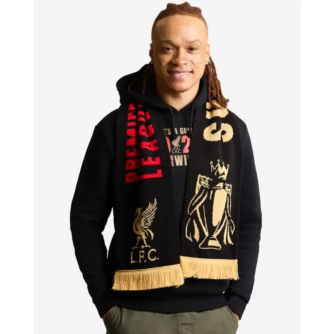 Liverpool Football Kits Shop - LFC EPL Champions 24/25 Scarf Black Official Liverpool Third Kits & Football Shirts