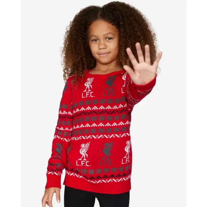 Liverpool Football Kits Shop - LFC Junior Fairisle Christmas Jumper Official Liverpool Third Kits & Football Shirts