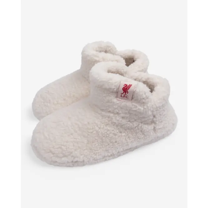 Liverpool Football Kits Shop - LFC Junior Girls Boot Slippers Ecru Official Liverpool Third Kits & Football Shirts