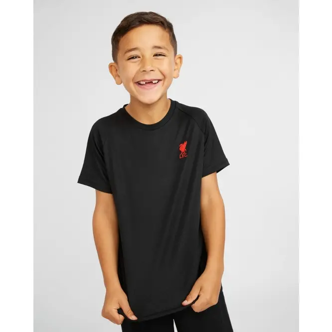 Liverpool Football Kits Shop - LFC Junior Raglan Tee Black Official Liverpool Third Kits & Football Shirts