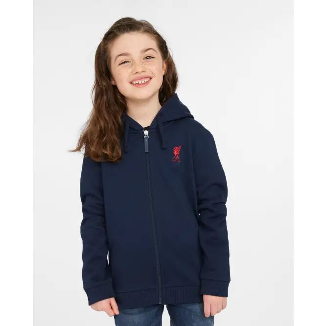 Liverpool Football Kits Shop - LFC Junior Zip Through Hoody Navy Official Liverpool Third Kits & Football Shirts