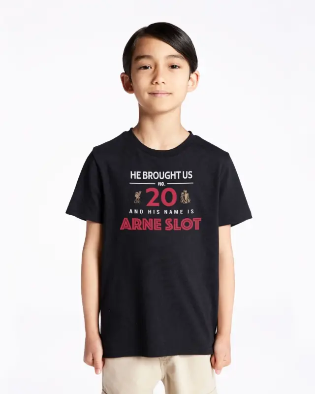 Liverpool Football Kits Shop - LFC Juniors Arne Slot Graphic Tee Black Official Liverpool Third Kits & Football Shirts