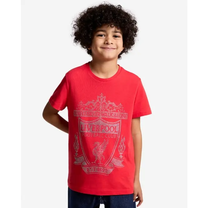 Liverpool Football Kits Shop - LFC Juniors Diamenté Tee Red Official Liverpool Third Kits & Football Shirts