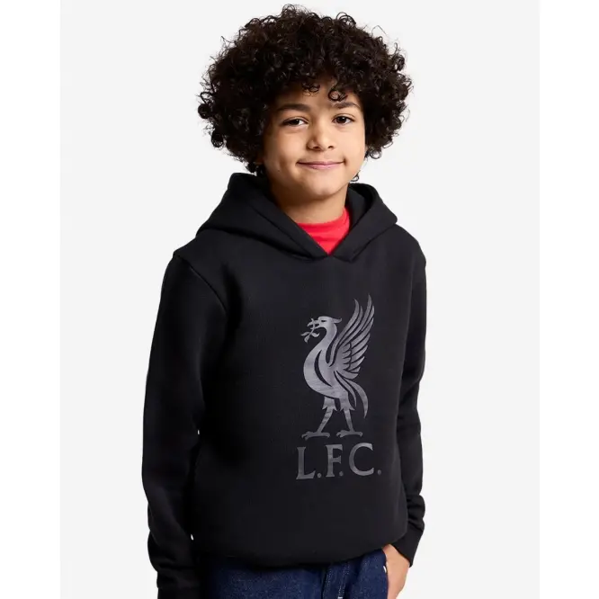 Liverpool Football Kits Shop - LFC Juniors Liverbird Hoodie Black Official Liverpool Third Kits & Football Shirts