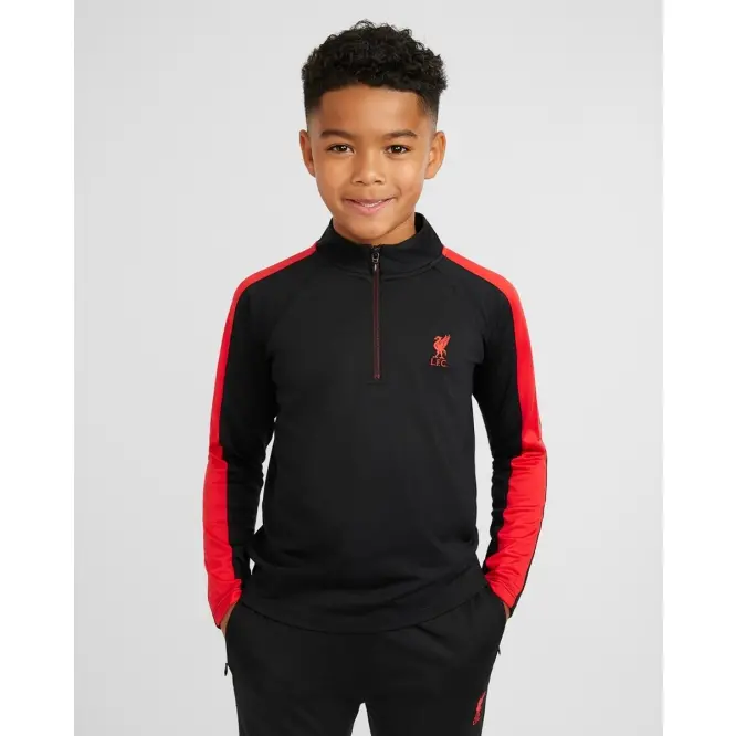 Liverpool Football Kits Shop - LFC Juniors Quarter Zip Top Black Official Liverpool Third Kits & Football Shirts