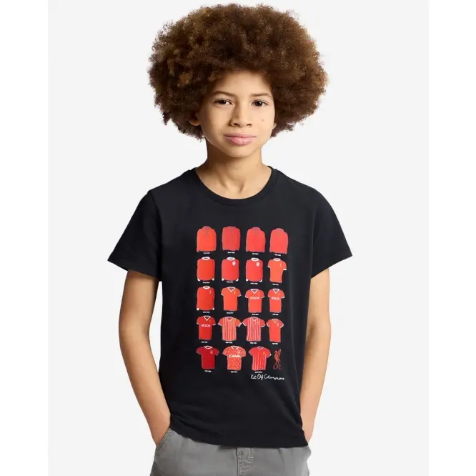 Liverpool Football Kits Shop - LFC Juniors Retro Kit Of Champions Tee Black Official Liverpool Third Kits & Football Shirts