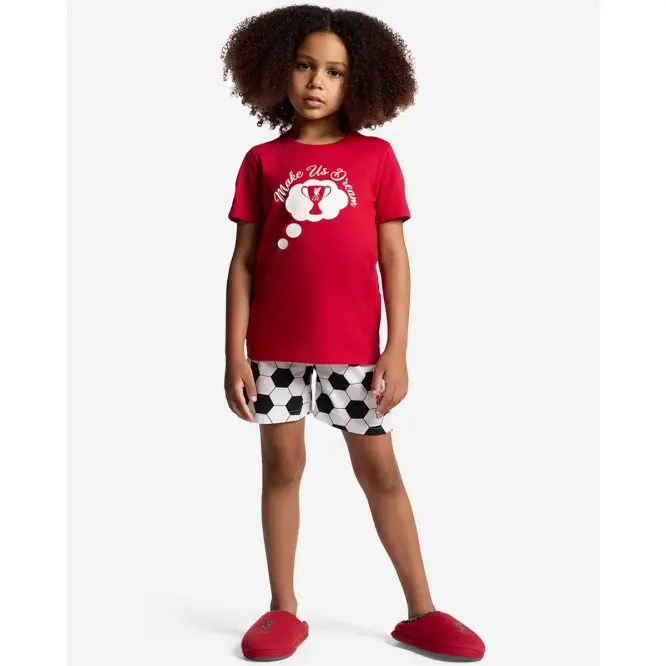 Liverpool Football Kits Shop - LFC Juniors Shorts Pyjamas Set Red Official Liverpool Third Kits & Football Shirts
