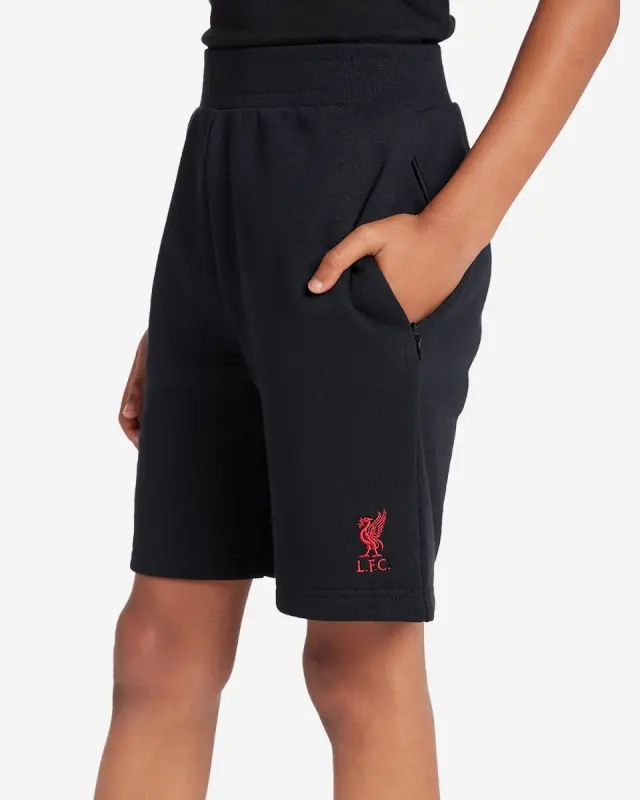 Liverpool Football Kits Shop - LFC Juniors Sweat Shorts Black Official Liverpool Third Kits & Football Shirts