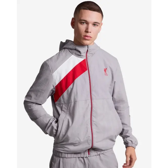 Liverpool Football Kits Shop - LFC Mens 86 Hooded Zip Jacket Grey Official Liverpool Third Kits & Football Shirts